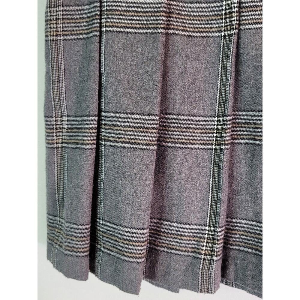 Angel Kiss Gray Pleated Plaid Y2K Schoolgirl Mini Skirt in Womens Size: Large - Picture 4 of 11